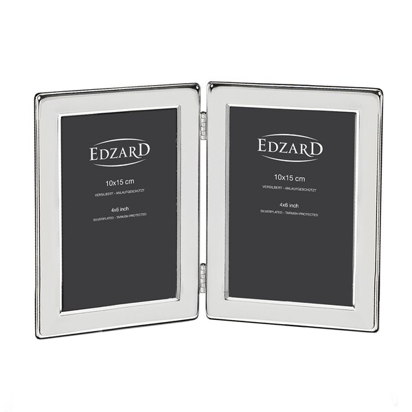 EDZARD double cadre photo Salerno pour 2 photos 10 x 15 cm, argenté, anti-ternissement