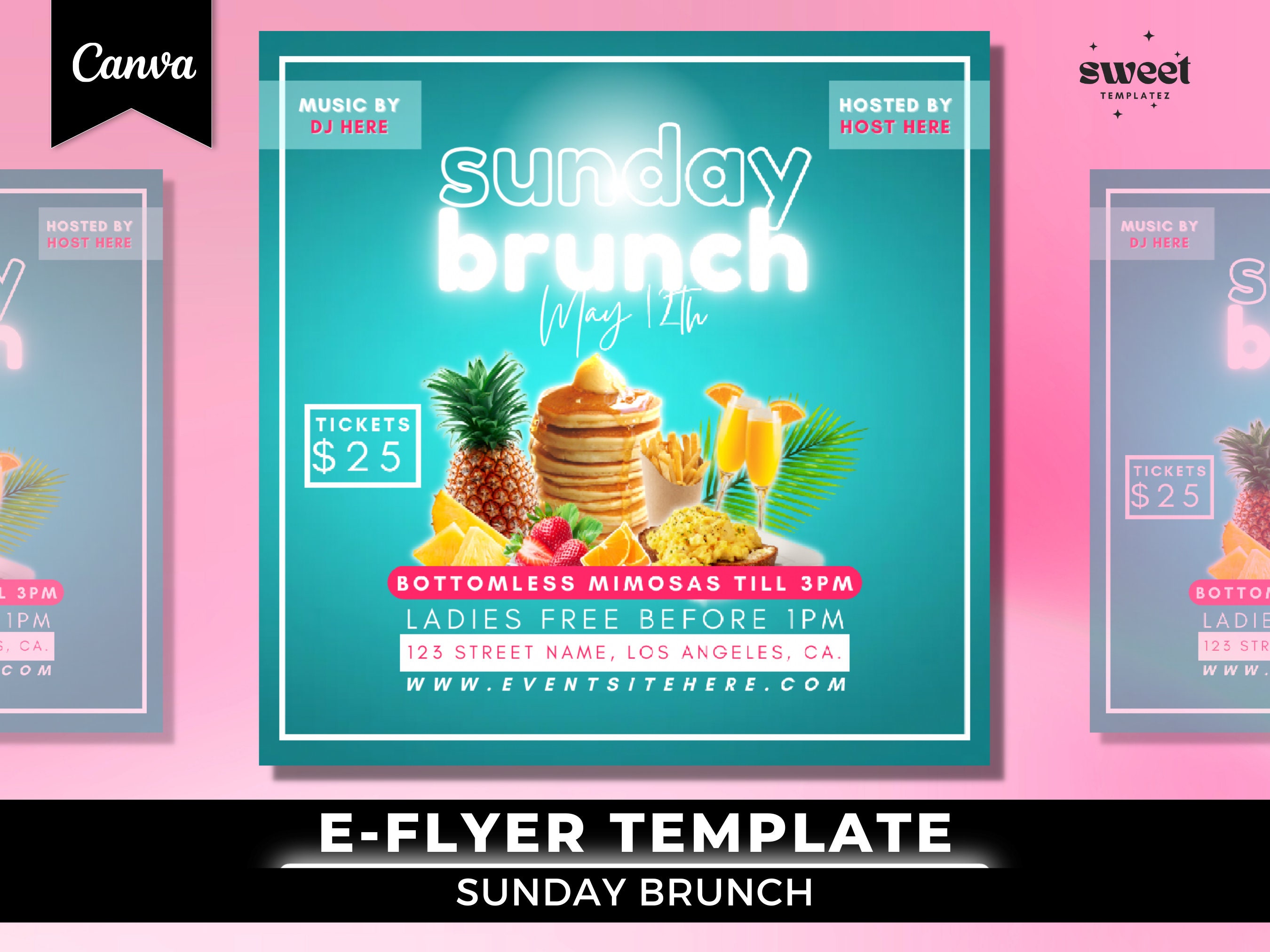 brunch-flyer-diy-flyer-template-design-brunch-invitation-etsy
