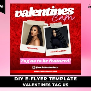 Tag Us In Your Selfie Flyer | We Love Selfies Branding DIY Social Media Instagram Boutique Hair Lashes Nails Beauty Editable Canva Template