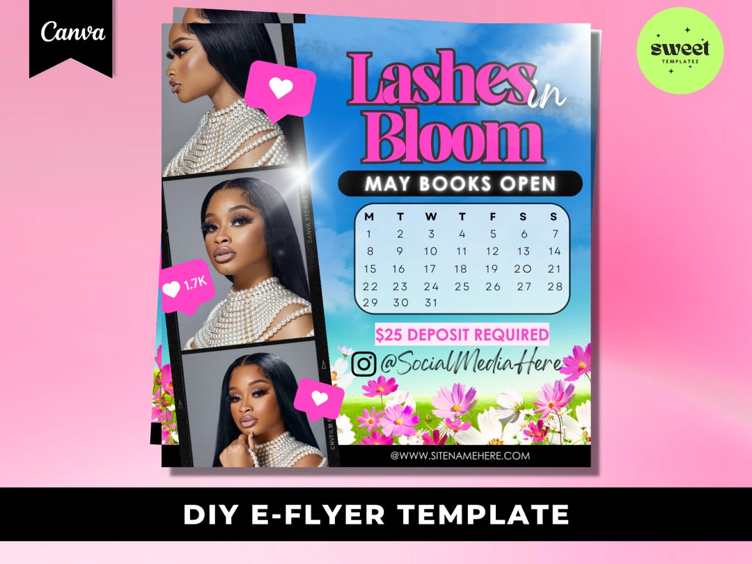 Spring Flyer, Spring Sale Flyer, Beauty Flyer, Spring Lash Flyer, Lash ...