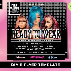Ready to Wear Wig Flyer, Hair Flyer, Hair Deals Flyer, Wig Flyer, Hair Specials, Canva Flyer, Editable Flyer, DIY Flyer, Template