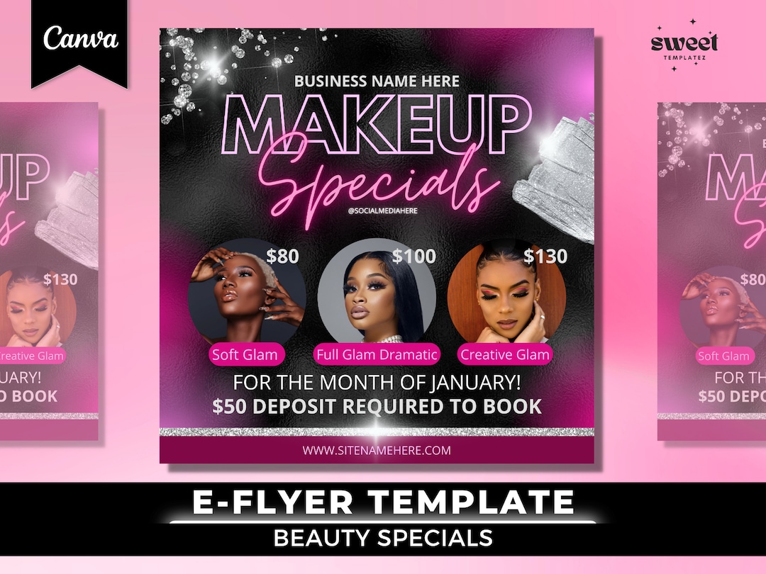 Glam Makeup Flyer Makeup Special Flyer Makeup Artist Flyer Etsy