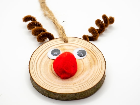 Lustige Rentier Holzscheibe Weihnachtsdekoration - .de
