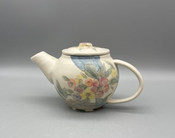 Flower Ceramic Ceramic Teapot 13oz- Flower Nature Pattern - Handmade Ceramic Pot - Ceramic Coffee Pot Water Pot - Floral Ceramic Tea Pot