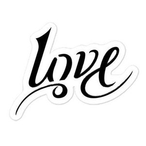 Love / Pain Ambigram Stickers Black Bubble-free image 3