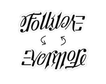 Folklore / Evermore Ambigram Stickers - Black - Bubble-free