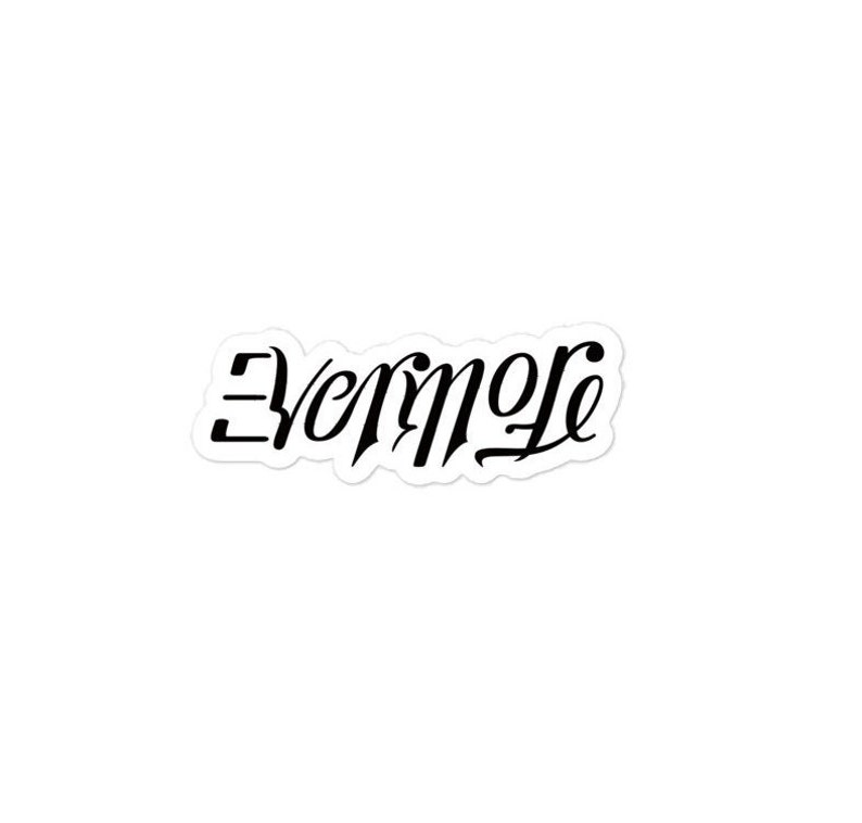 Folklore / Evermore Ambigram Stickers Black Bubble-free image 3