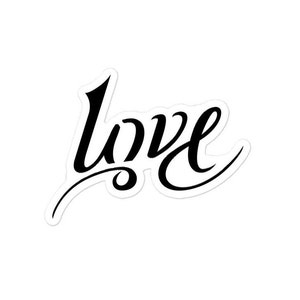 Love / Pain Ambigram Stickers Black Bubble-free image 4