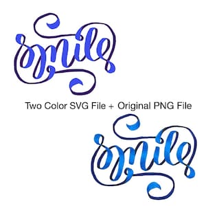 Smile Ambigram - Digital Download - PNG file and Two-color SVG