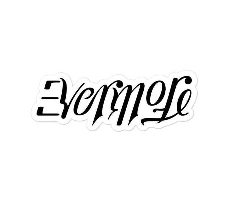 Folklore / Evermore Ambigram Stickers Black Bubble-free image 2