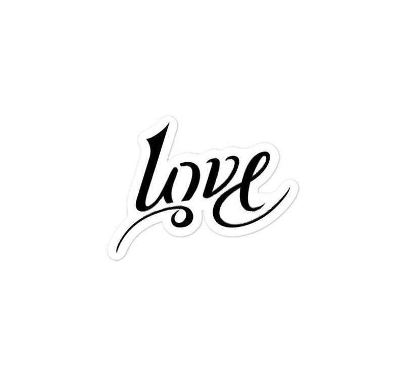Love / Pain Ambigram Stickers Black Bubble-free image 3