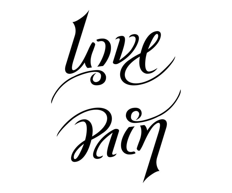 SVG Download Love / Pain Ambigram Tattoo Design Etsy Singapore