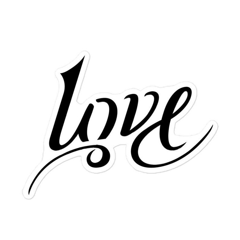 Love / Pain Ambigram Stickers Black Bubble-free image 1