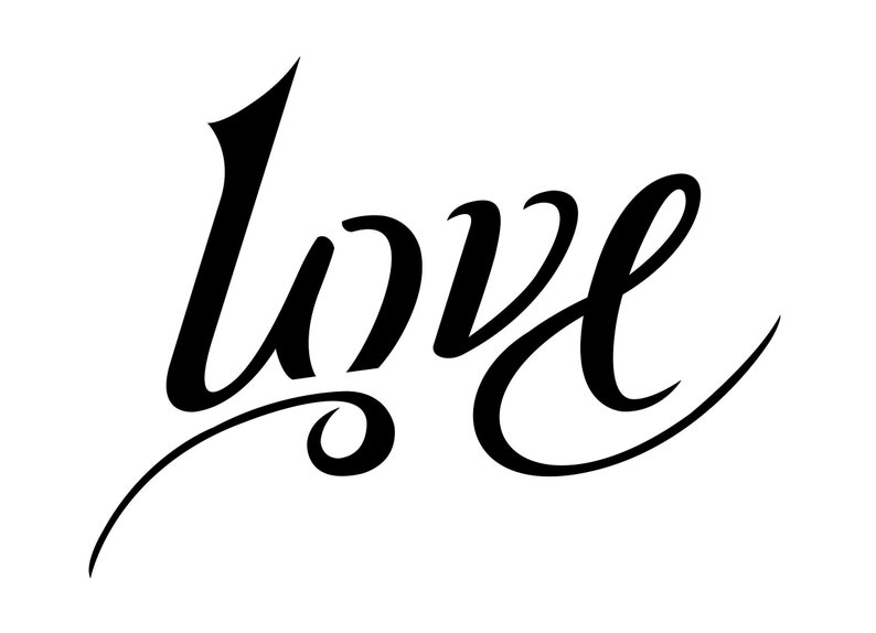 SVG Download: Love / Pain Ambigram Tattoo Design image 2