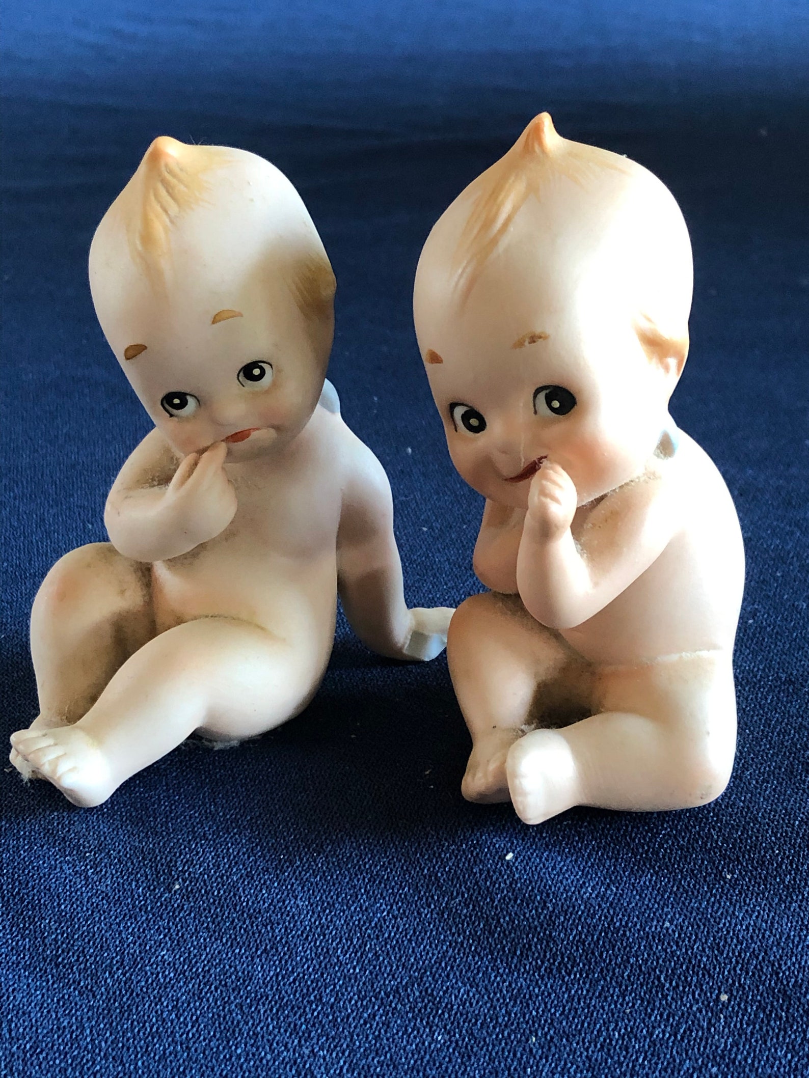 Pair Vintage Kewpie Doll Baby KW 913 By Lefton Japan Blue Etsy