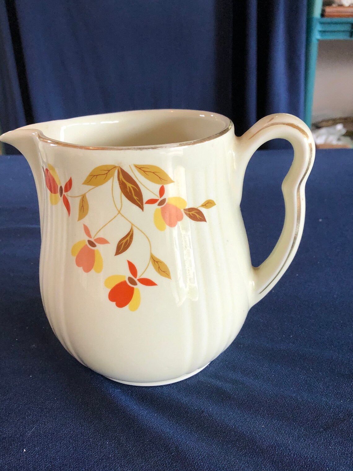 Vintage Hall Jewel Tea AUTUMN LEAF Water Milk Pitcher 6 Etsy