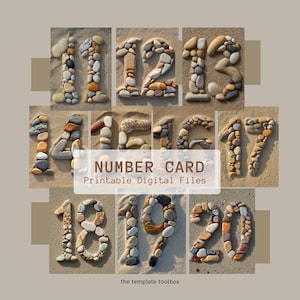 Cartões de fotos Nature Play Number - Números 11-20 para impressão, download digital, recurso para primeiros anos, Montessori, aprendizagem em sala de aula
