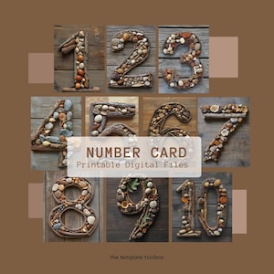 Nature Play Number cards- Numbers 0-10 printable files, classroom, kindy resource, montessori, early years resource, digital, math cards