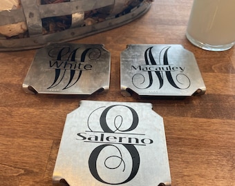 Personalized metal coasters