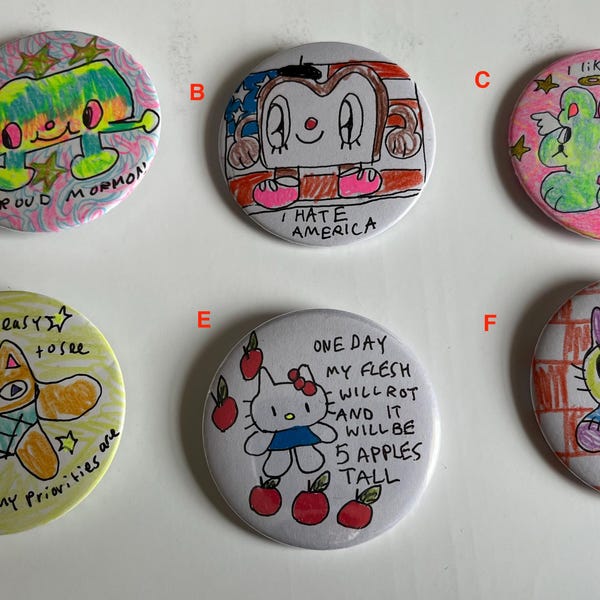 Hand Print. Pin Hand Drawn Pin - Etsy