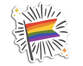 Gay Flag - custom-cut vinyl sticker