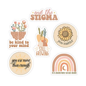 Vinylstickerset voor geestelijke gezondheid (6 stuks)