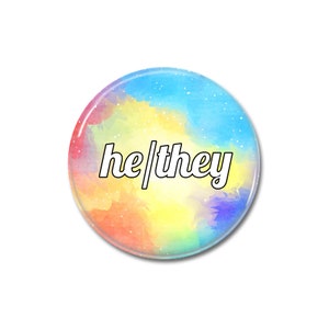 He/they Pronomen Button | 25mm