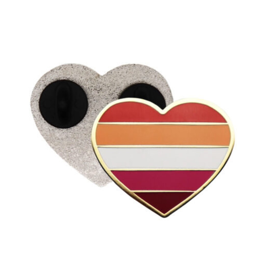 Lesbian Heart Enamel Pin - Etsy