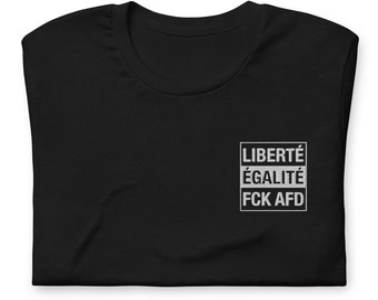 Liberté T-shirt embroidered 100% cotton chest left dark colors