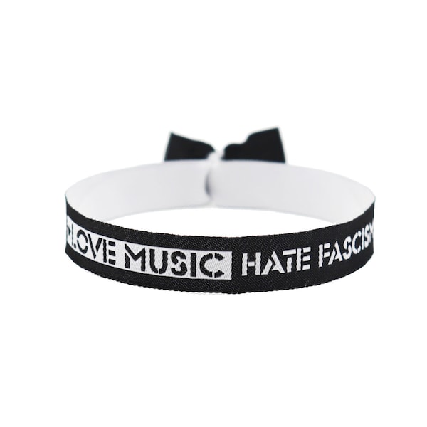 Love music hate fascism bracelet