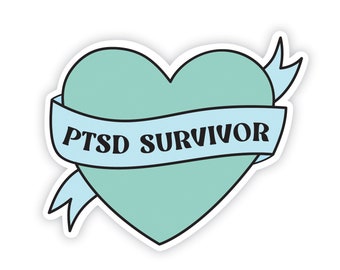 PTSD Survivor Heart - cut vinyl sticker
