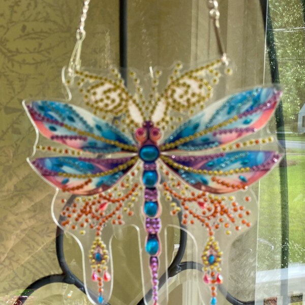 Dragonfly Diamond art wall hanging/suncatcher