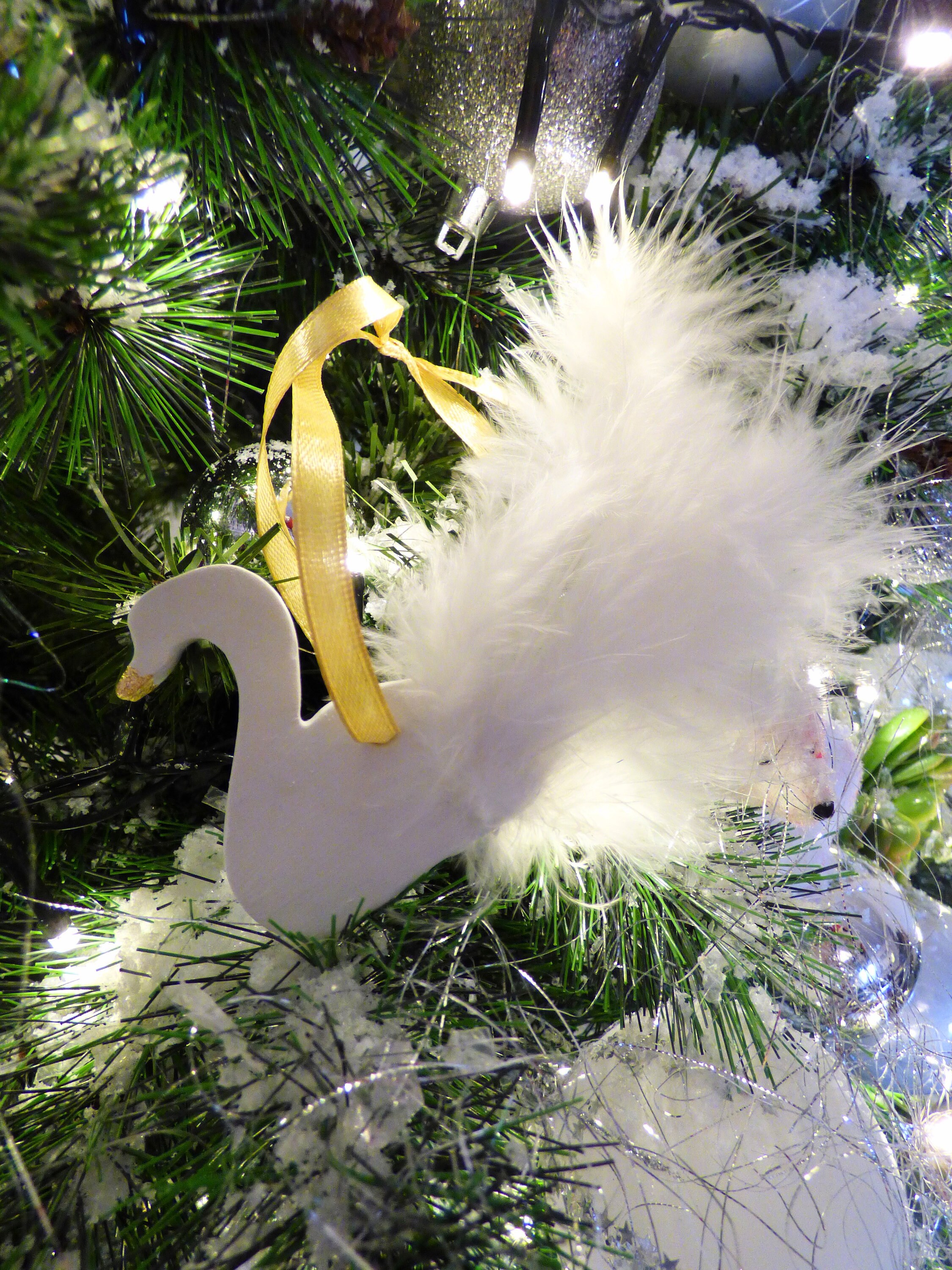 Ornement de Noël Cygne Plume - Sapin Noël, Décoration Intérieur, Christmas