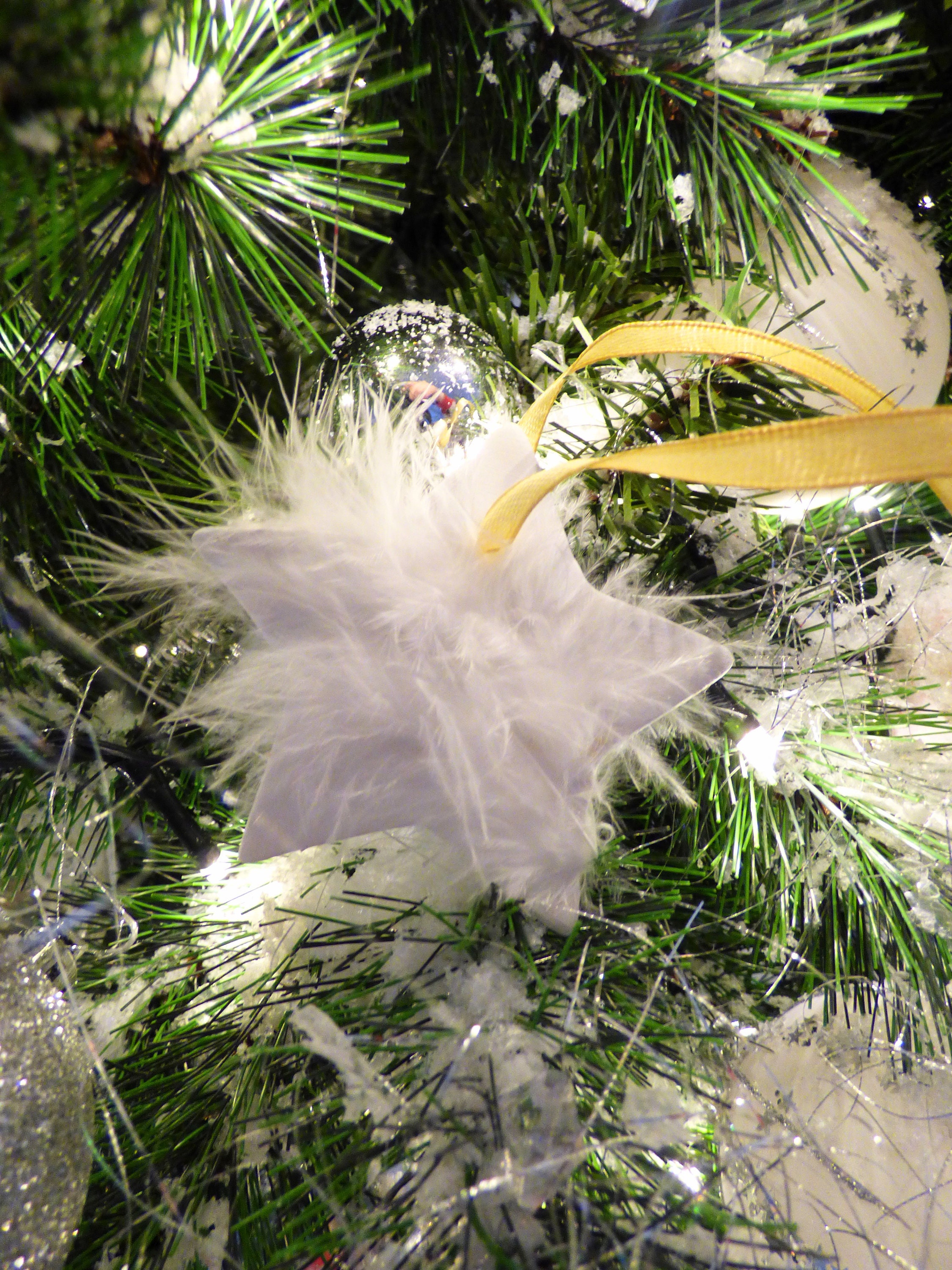 Ornement de Noël Etoile Plume - Sapin Noël, Décoration Intérieur, Christmas