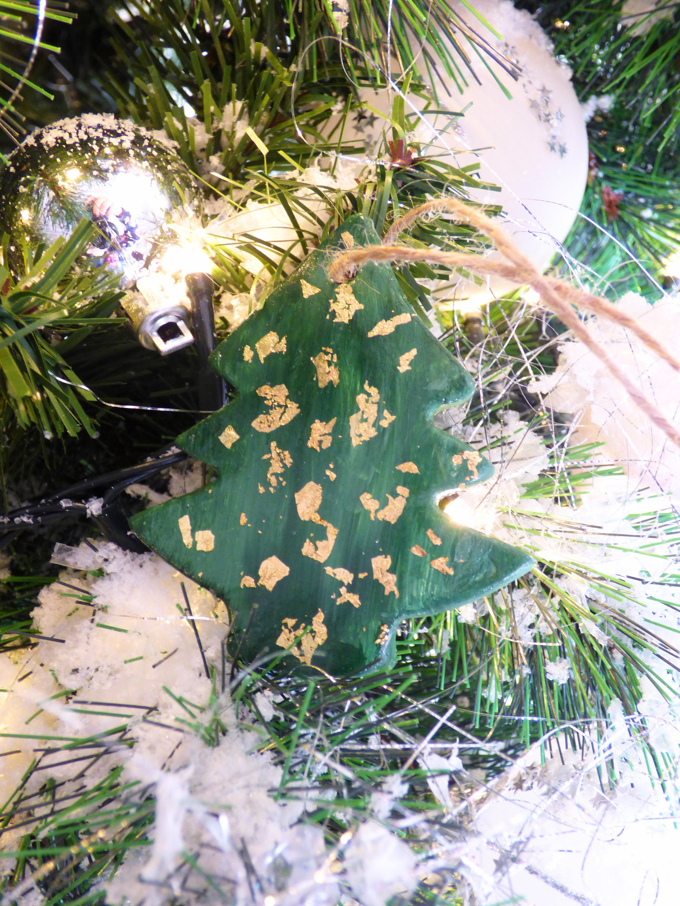 Ornement de Noël Sapin - Feuille d'or, Noël, Décoration Intérieur, Christmas