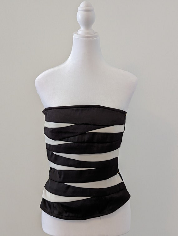 Black and white corset top