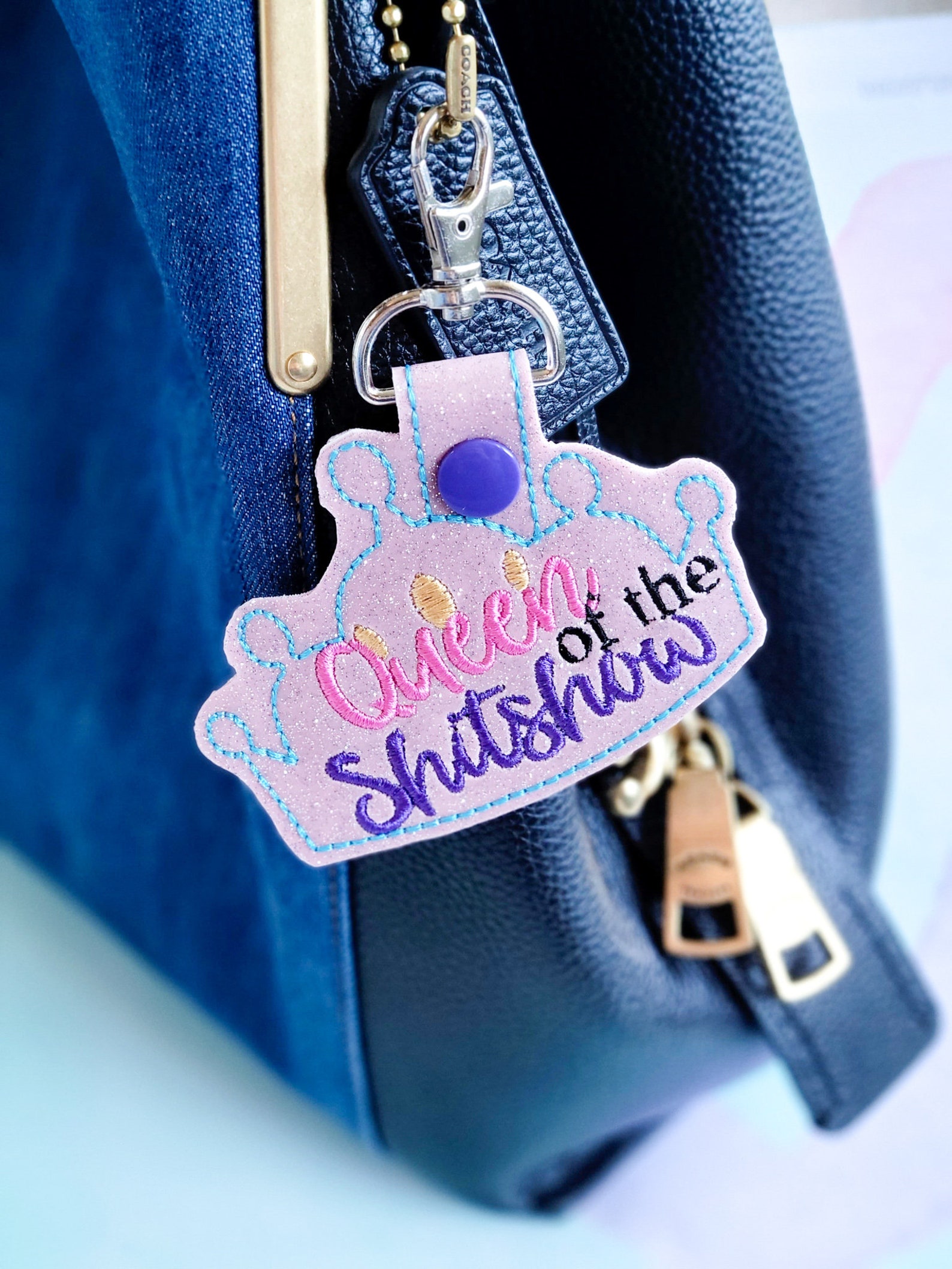 Funny Keychains for Women Queen of the Shitshow Glitter Etsy