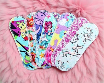 Reusable Panty Liners Set , Wingless Panty Liner , Panty Liners Reusable , Zero Waste Period , Sanitary Pad , Cloth Panty Liner , Washable