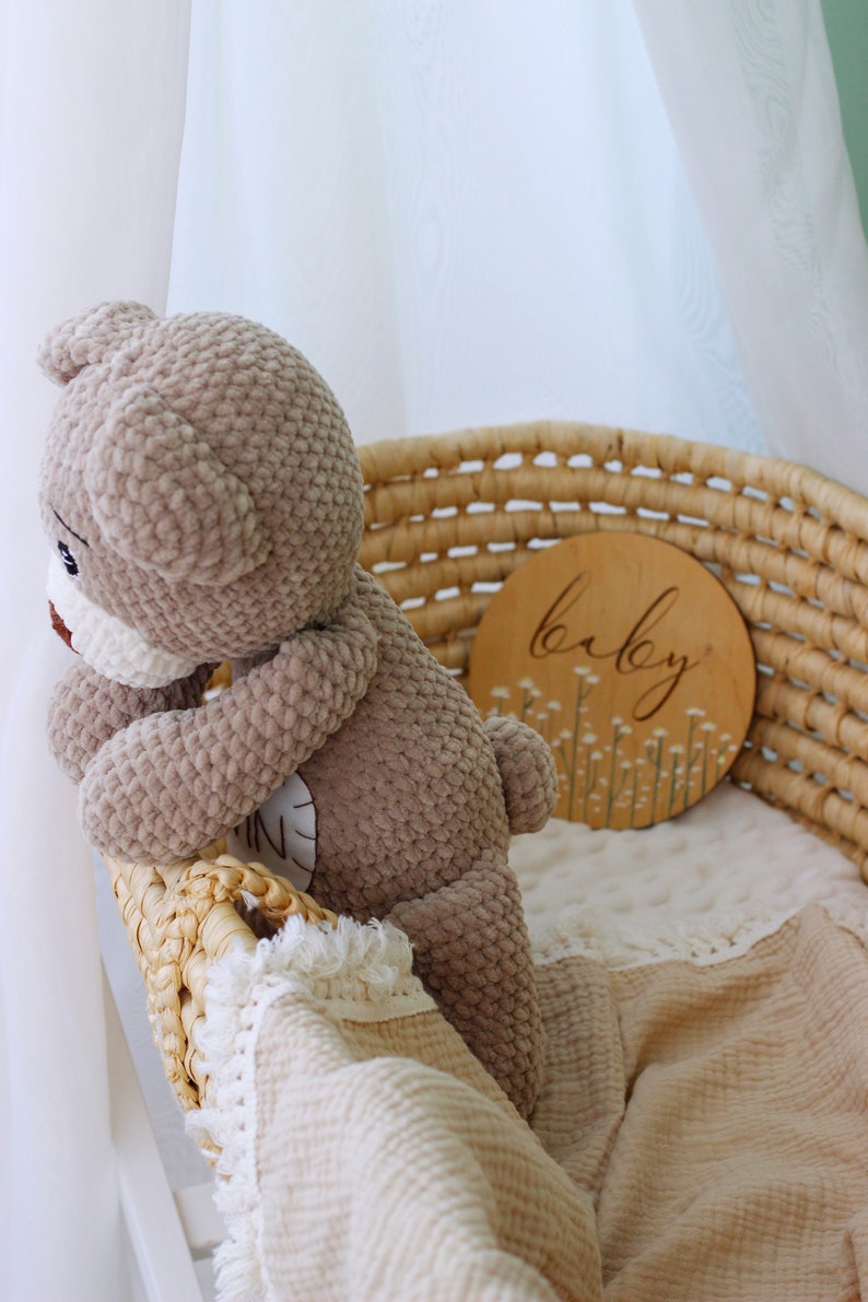 Personalized stuffed teddy bear, Custom plush, Crochet bear image 5