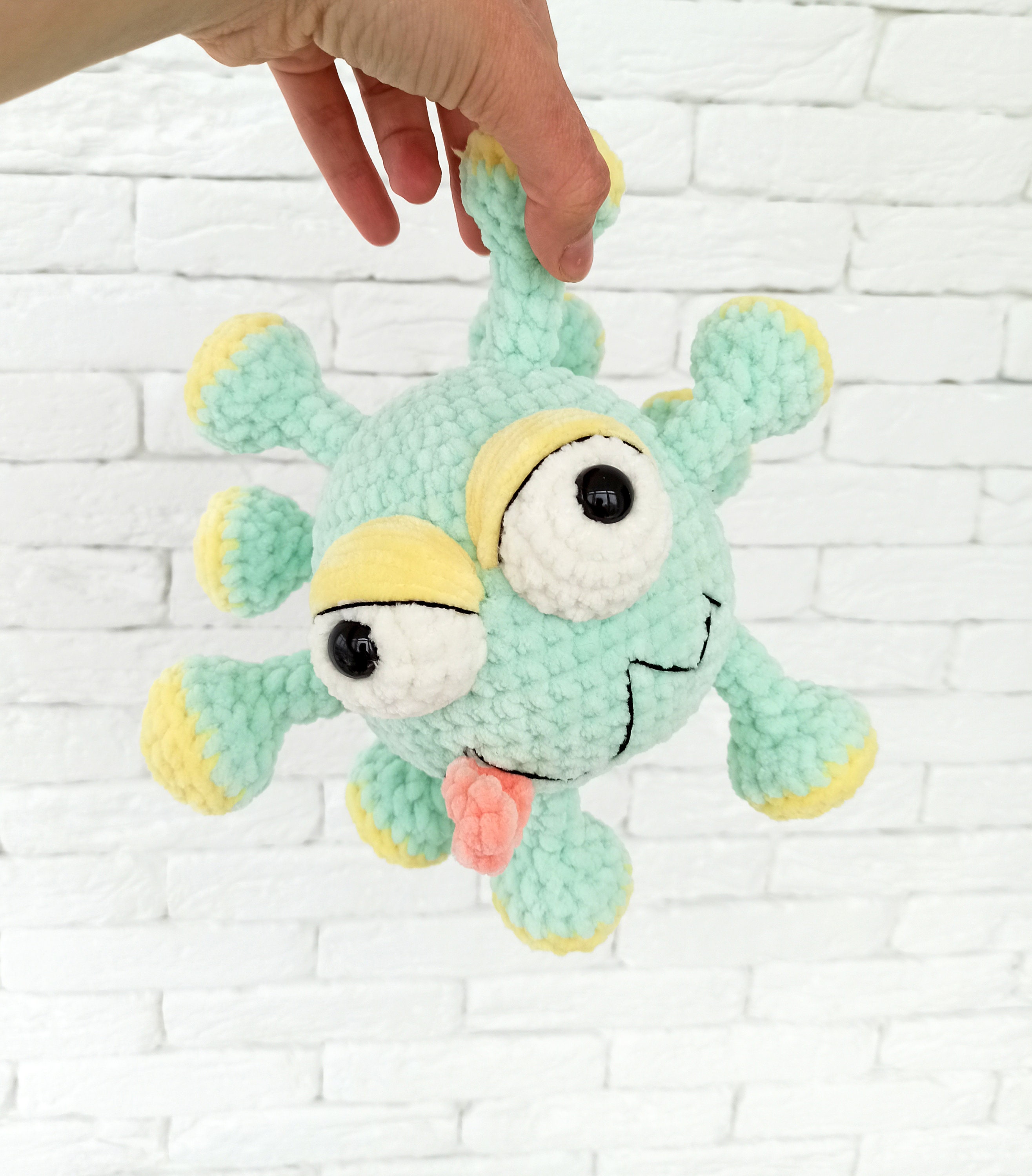 Plush Virus Toy Crochet Microbes Desk Toy Etsy