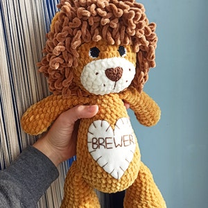 Personalized stuffed lion, Leo baby, Baby lion stuffed toy Yes