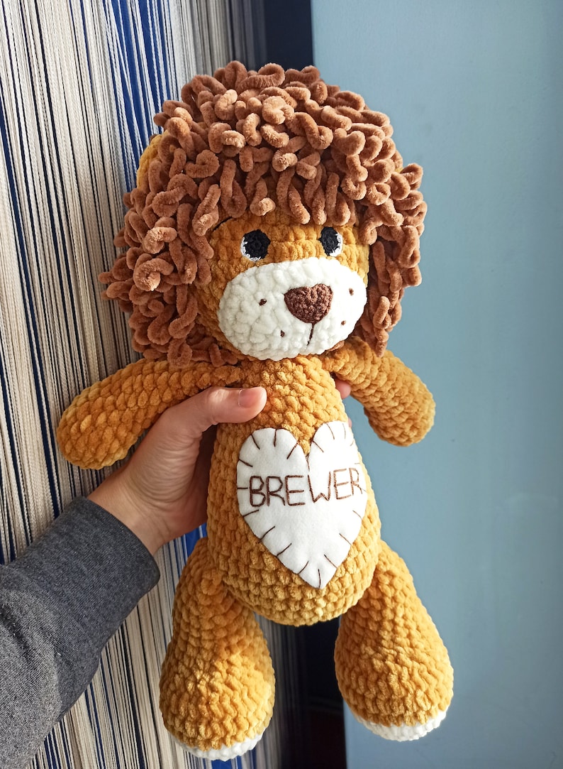 Personalized stuffed lion, Leo baby, Baby lion stuffed toy Yes