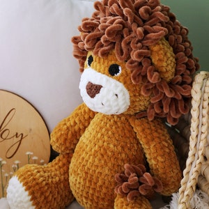Personalized Leo, Stuffed lion baby shower, Baby lion, baby boy toys, baby shower gift image 4