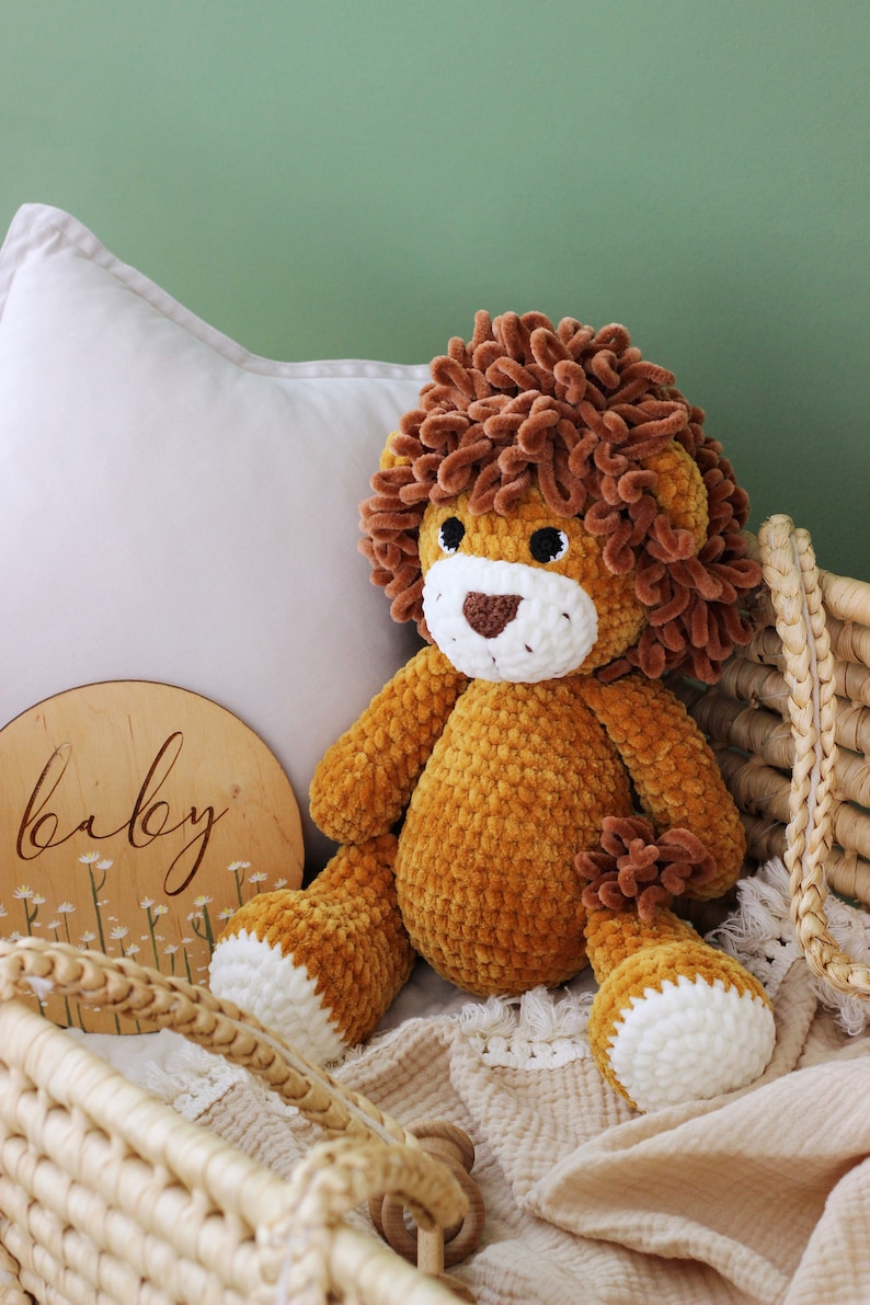 Personalized Leo, Stuffed lion baby shower, Baby lion, baby boy toys, baby shower gift image 1