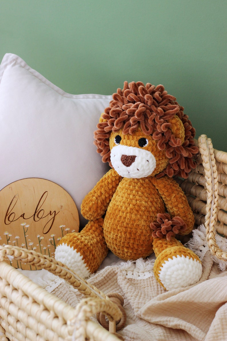 Personalized stuffed lion, Leo baby, Baby lion stuffed toy image 2