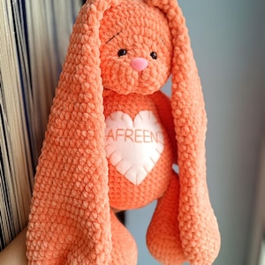 Gepersonaliseerd groot knuffelkonijn, op maat gemaakt pluche