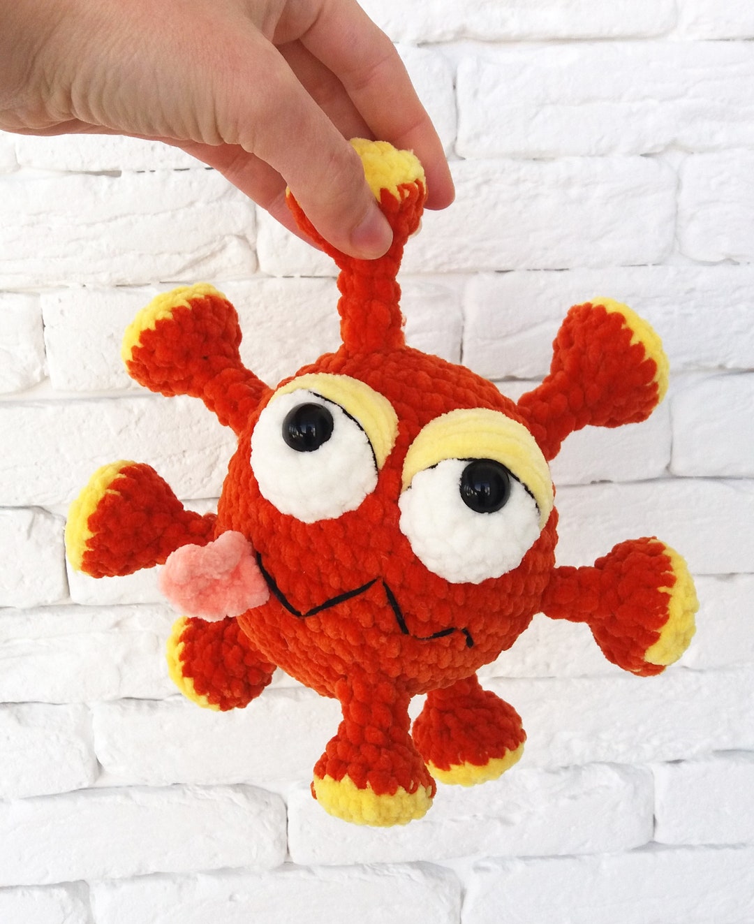 Plush Virus Toy Crochet Microbes Desk Toy Etsy
