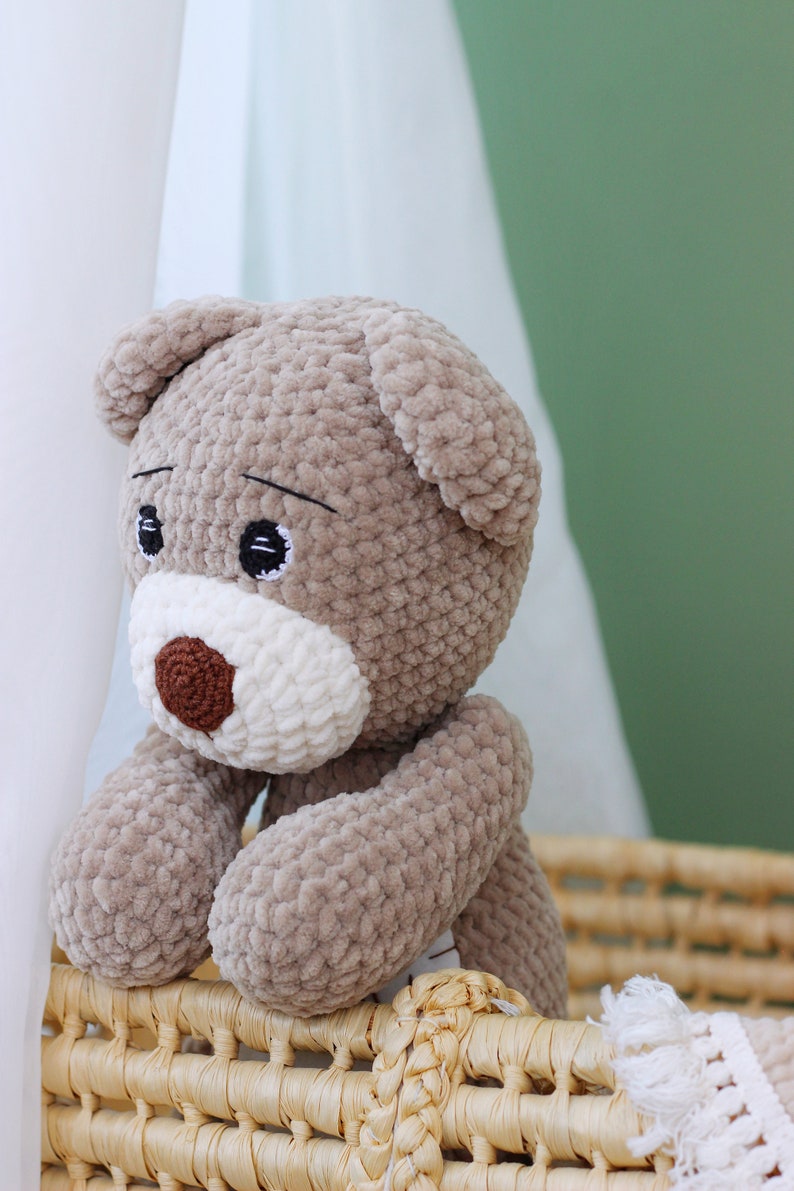 Personalized stuffed teddy bear, Custom plush, Crochet bear image 4