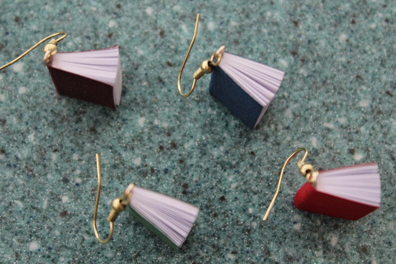 Book Earrings / Mini Book Earrings / Aesthetic Earrings / Etsy
