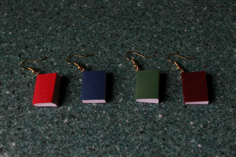 Book Earrings / Mini Book Earrings / Aesthetic Earrings / Etsy